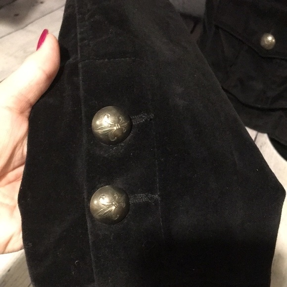 BB Dakota velvet black military jacket with fleur-de-lis‘s buttons - Picture 4 of 7